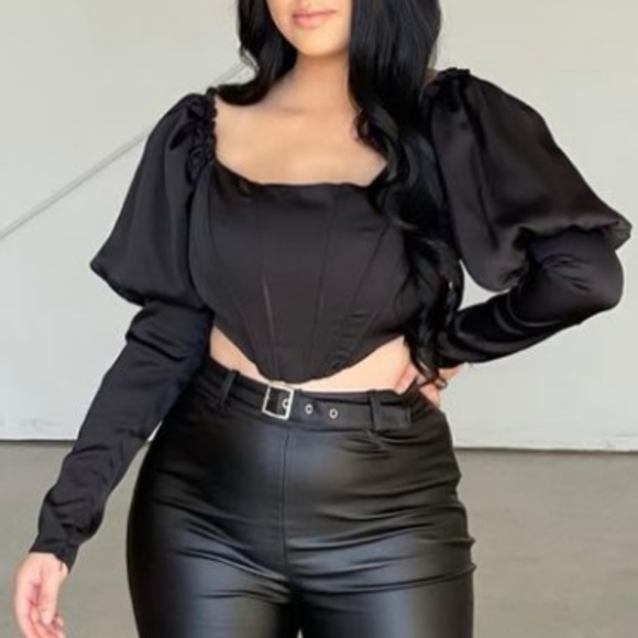 Black off shoulder corset top - Picture 6 of 6